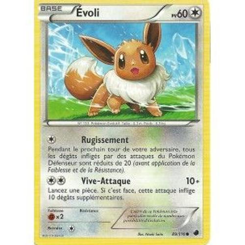 Carte Pokémon 89/116 Evoli Noir & Blanc Glaciation Plasma Vf Neuve