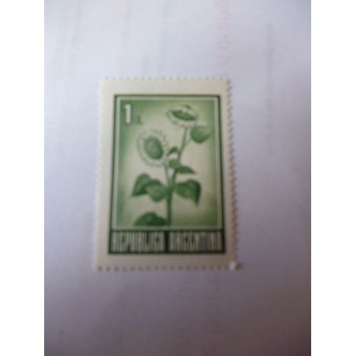 Timbre "République Argentine :Girasol (Tournesol)".