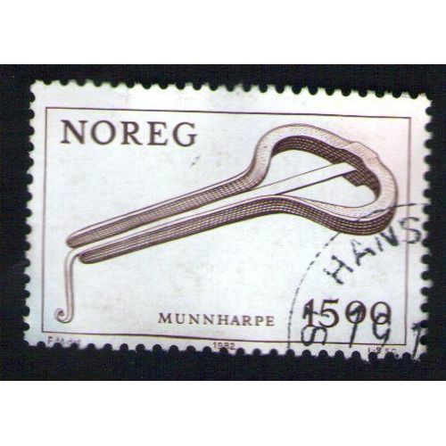 Norvege Oblitération Ronde Used Stamp Instruments De Musique Munnharpe Harmonica 1982