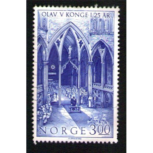 Norvege Oblitéré Used Stamp King Roi Olav Architecture Cathédrale 1982