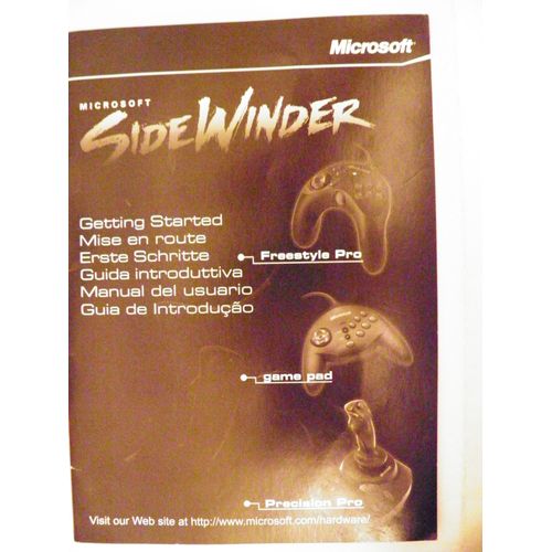 Microsoft Sidewinder Notice De Mise En Route Du Contrôleur De Jeux