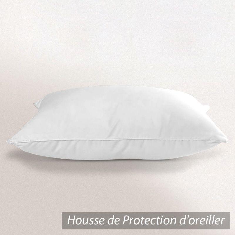 Housse de protection d'oreiller imperméable 65x65 cm avec zip ARNON  molleton 100% coton contrecollé polyuréthane