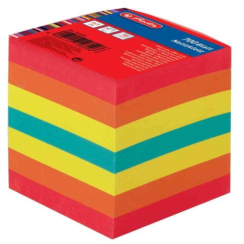 Herlitz Bloc De Fiches 90 X 90 Mm, Multicolore, 80 G/Qm