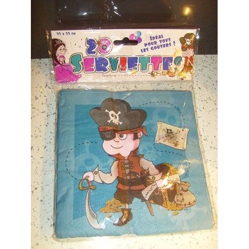 20 Serviettes En Papier Pirate