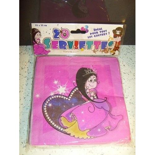 20 Serviettes Princesse En Papier