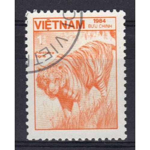 Vietnam 1984 : Félin Sauvage : Tigre - Timbre Oblitéré