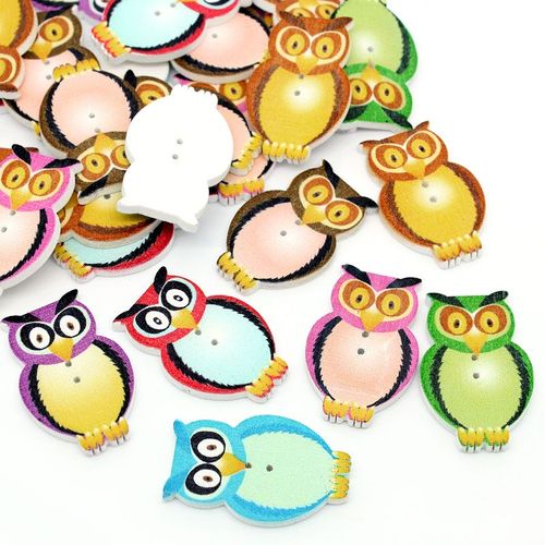 Boutons En Bois Chouettes