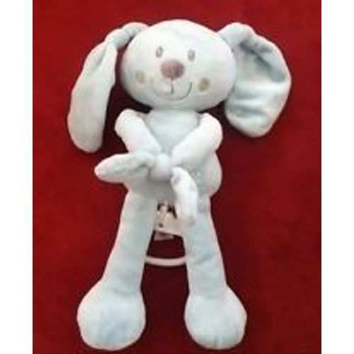 Doudou Lapin Bleu Musical Pommette Boite  A Musique Peluche Bleue Musicale Bebe Enfant
