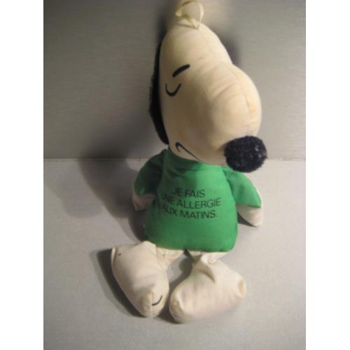 Poupée Tissu Snoopy Je Fais Une Allergie Aux Matins United Feature Syndicate Inc 26 Cm