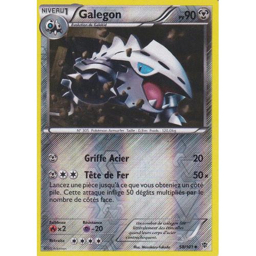 Carte Pokemon  - Galegon - 58/101 - Reverse - Explosion Plasma - Version Francaise -