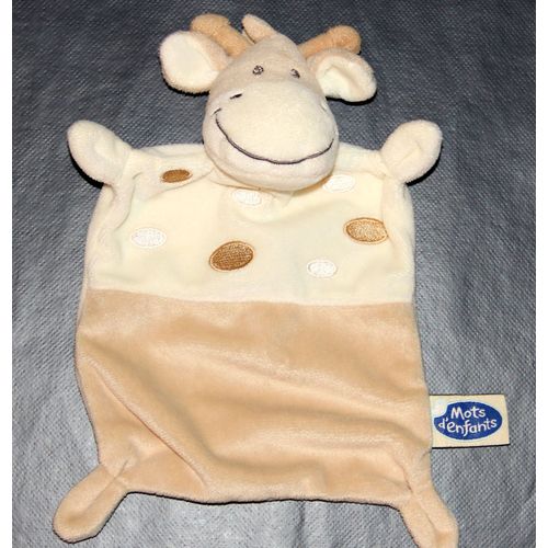 Doudou Plat Vache Beige Ecrumots D'enfants