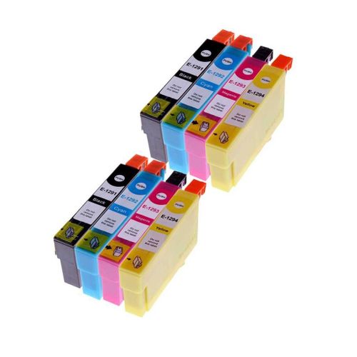 Premium 8 compatible pour (T-1295) T-1291 T-1292 T-11293 T-1294 Avec Puce Supérieure Qualité cartouches d'encre á Epson Stylus SX230, SX235W, SX420W, SX425W, SX435W, SX440, SX445W, SX525WD, SX535WD