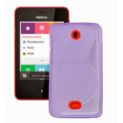 Housse Etui Coque Pochette Silicone Gel Pour Nokia Asha 501 + Film Ecran - Mauve