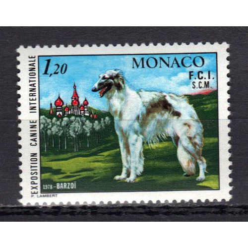 Monaco 1978 : Exposition Canine Internationale : Chien : Barzoï - Timbre Neuf ** Cote 11 ¿