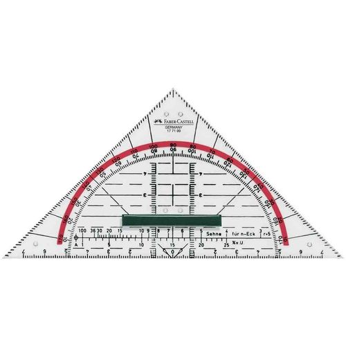 Faber-Castell Equerre Rapporteur Bk 1 Avec Poignée Hypothénuse 14 Cm