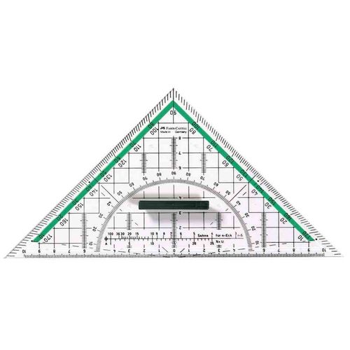 Faber-Castell Equerre Rapporteur Bk 1 Avec Poignée Hypothénuse 20 Cm