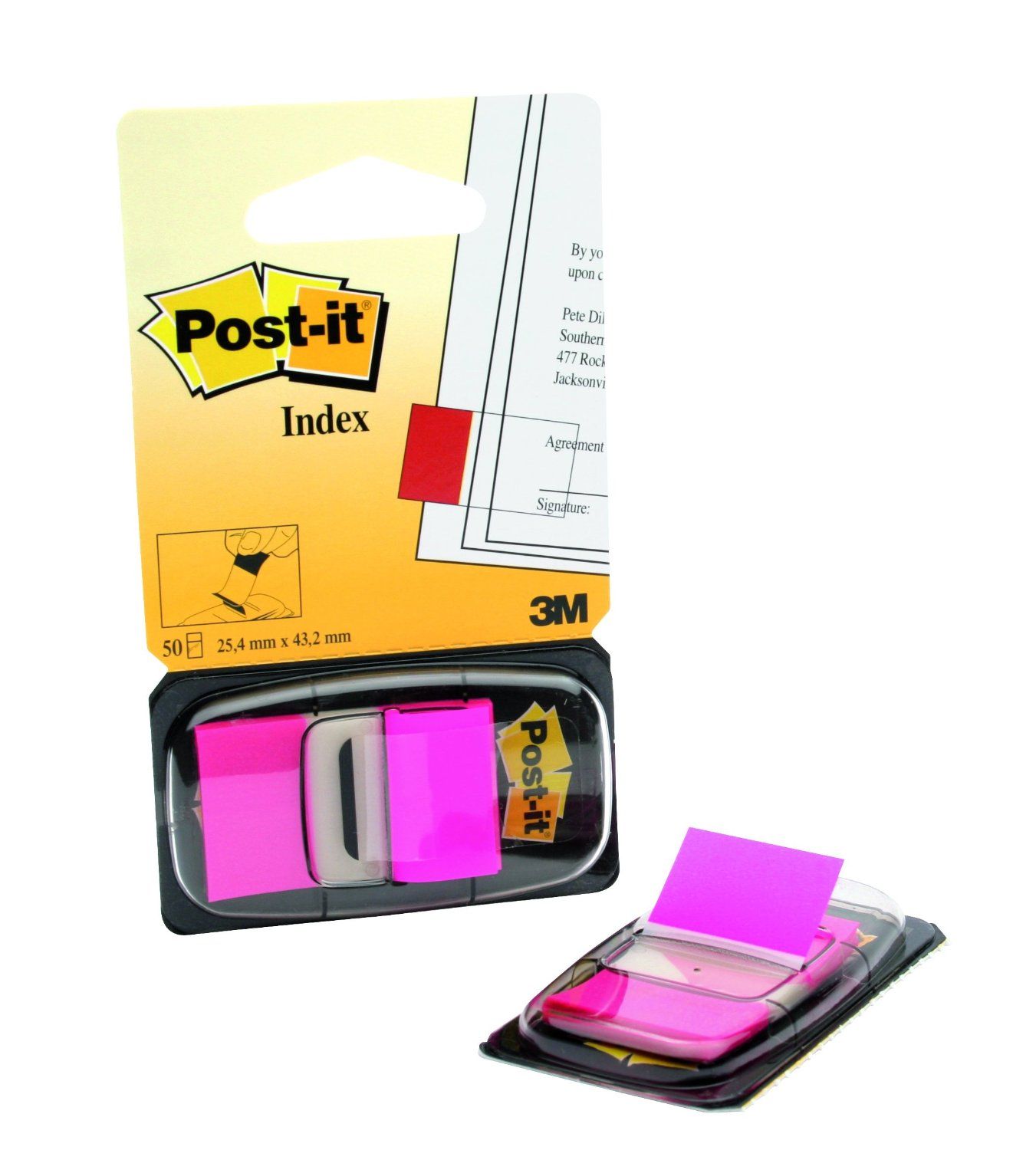 Post-It Index Étroit 25,4 X 43,2 Mm Carte De 50 Rose Vif