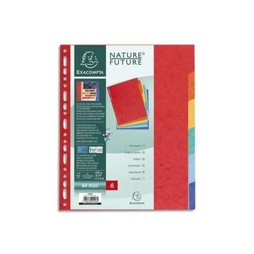 Exacompta Jeu D¿Intercalaires 6 Positions Format 24x30cm Maxi Carte Lustrée 3/10e.