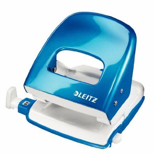 Leitz Perforateur Bleu Azur Métallisé,30 Feuilles, Réglette À Clic