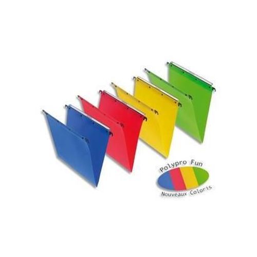 L'oblique Az Pack 10 Dossiers Suspendus Polypro Fun 330, Fond 30mm Rouge Pour Tiroir