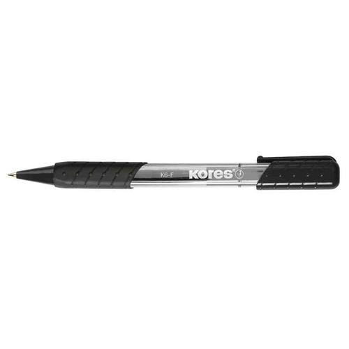 Kores Boite De 12  Stylo Bille Rétractable K-Pen K6 Triangulaire Pte Moyenne Noir