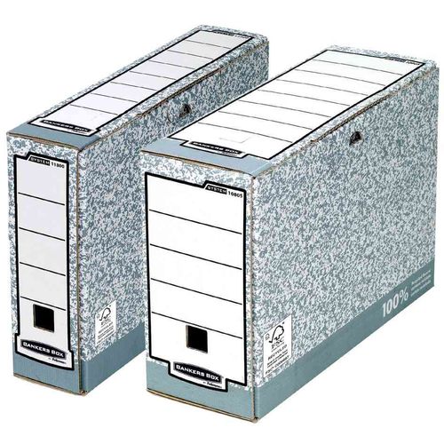 Fellowes Boîte D'archivage Bankers Box, Gris/Blanc,(B)105 Mm
