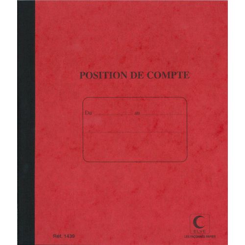 Elve Carnet Position De Compte 210 X 190 Mm 80 Pages