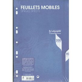 Clairefontaine 7000, Feuillets Mobiles S/Film 21x29,7 200p Séyès 80g