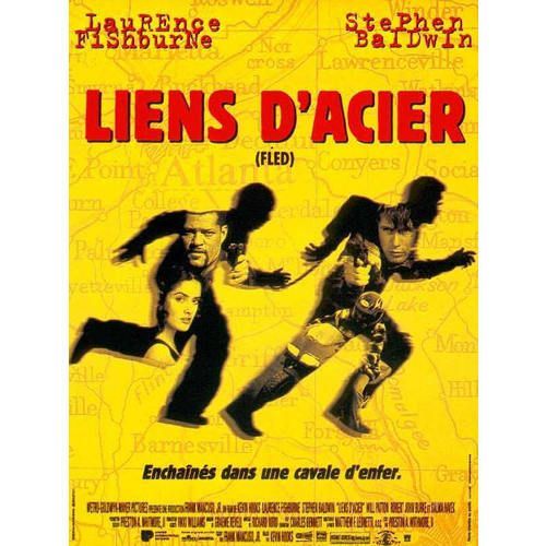Liens D'acier (Fled) - Véritable Affiche De Cinéma Pliée - Format 40x60 Cm - De Kevin Hooks Avec Laurence Fishburne, Stephen Baldwin, Will Patton, Salma Hayek, Robert John Burke, Robert Hooks - 1996
