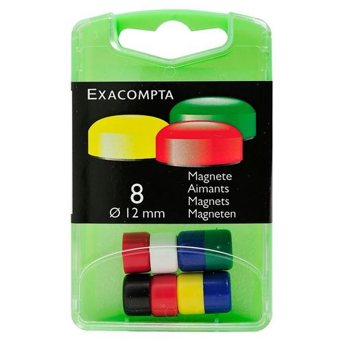 Exacompta Boîte De 8 Aimants F12 12mm De Diamètre Couleurs Assorties