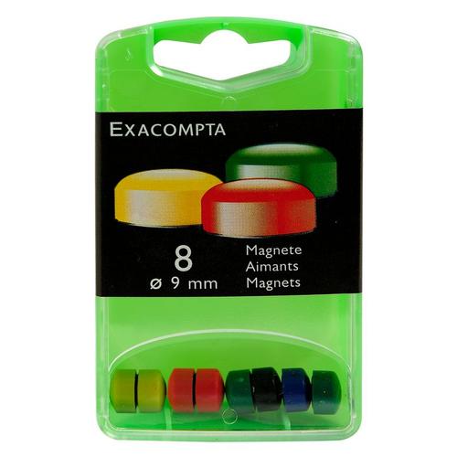 Exacompta Boîte De 8 Aimants F9 9mm De Diamètre Couleurs Assorties