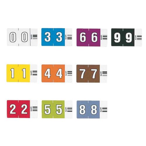 Leitz Ziffernsignal Orgacolor "0", Auf Streifen, Weiß
