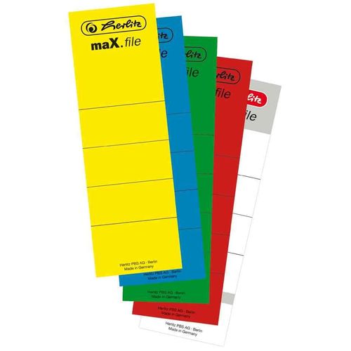 Herlitz Etiquettes De Dos Pr Classeurs Max.File, 60 X 190 Mm