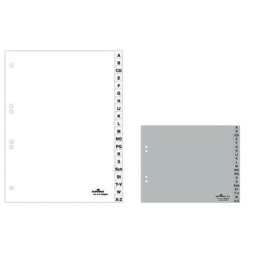 Durable Kunststoff-Register, A-Z, A4 Halbe Höhe, 20-Teilig