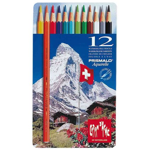 Caran D'ache Crayons De Couleur Prismalo En Etui Métal De 12