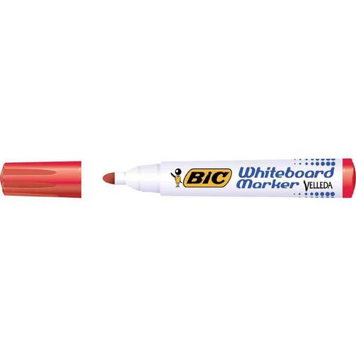 Bic Marqueurs Tableaux Blancs "Velleda" 1701 Pte Ogive Rouge