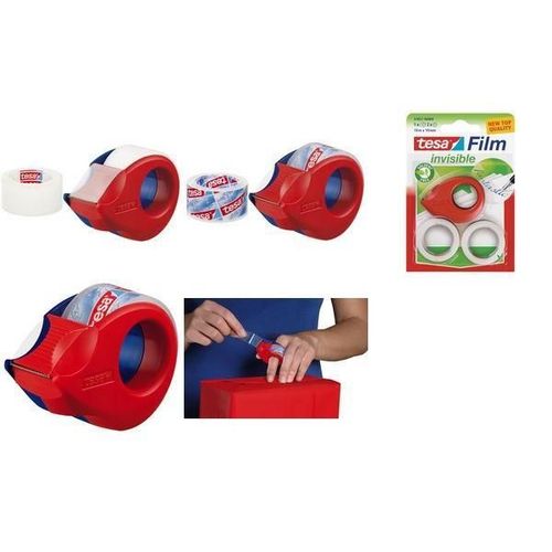 Tesa Mini Dévidoir, 1 Rouleau De Film Adhésif Tesafilm 19 Mm