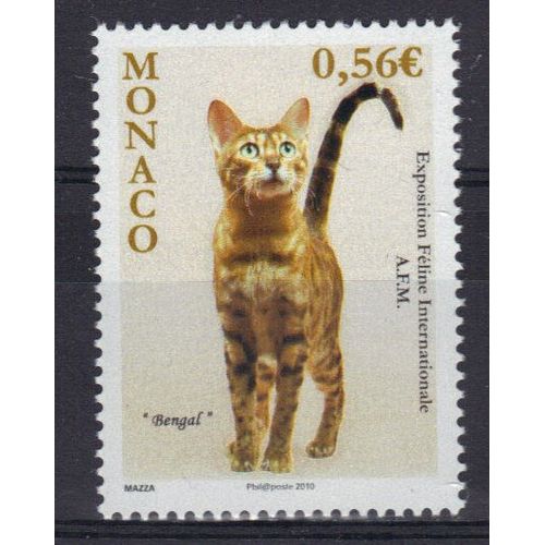 Monaco 2009 : Exposition Féline Internationale : Félin : Chat "Bengale" - Timbre Neuf **