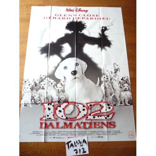 Les 102 Dalmatiens De Kevin Lima Avec Glenn Close, Gérard Depardieu - Affiche Originale De Cinéma 120 X 160 Cm