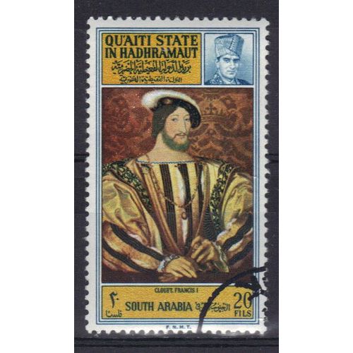 Arabie Du Sud - Q'aiti (Hadramaout) 1967 : Tableau : François 1er De Clouet - Timbre Oblitéré