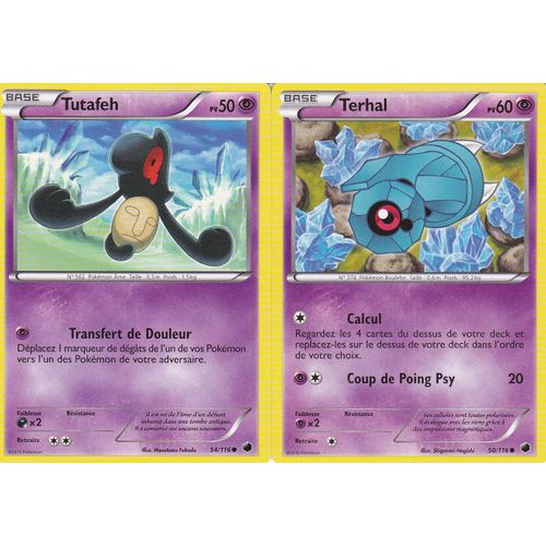 2 Cartes Pokemon - Terhal 50/116 + Tutafeh 54/116 - Glaciation Plasma -
