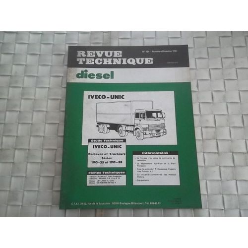 Revue Technique Camion Iveco Unic Porteurs Et Tracteurs Series 190-35 Et 190-38