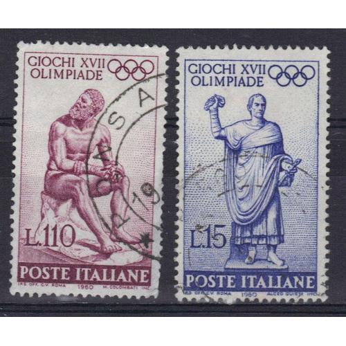 Italie 1960 : Jeux Olympiques - Lot De 2 Timbres Oblitérés