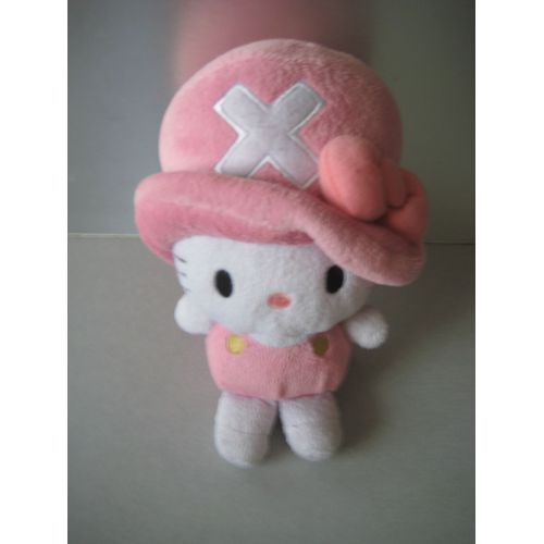 Doudou Peluche Poupée Hello Kitty Rose Chapeau Croix Sanrio 22 Cm