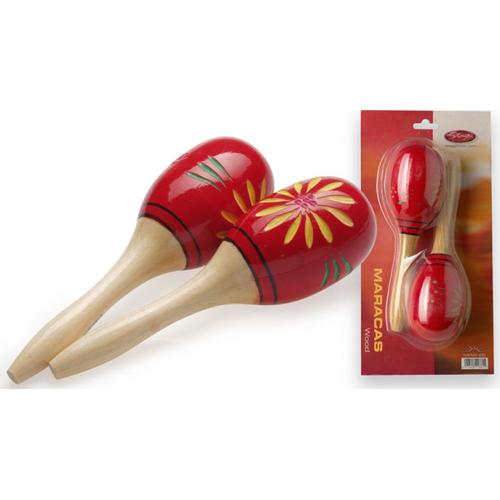 Paire De Maracas En Bois, Forme Ovale