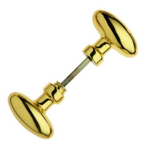 Bouton double de porte intérieure en laiton poli brillant carré 6 mm, OLIVE