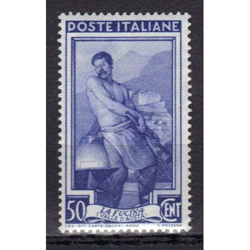 Italie 1950 : L'italie Au Travail : Forgeron Du Val D'aoste Et La Colline De Bard Sur La Doire Baltée - Timbre Neuf *