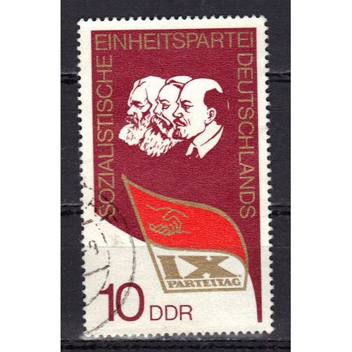 Allemagne Ddr 1976 : 9è Congrès Du Parti Socialiste Unitaire Allemand (Sed) : Portrait De Lénine - Timbre Oblitéré
