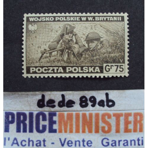 Pologne.. 75 Gr Poczta Polska 1941 . Gouvernement Polonais En Exil À Londres . Poste Britannique . Non Oblitéré.