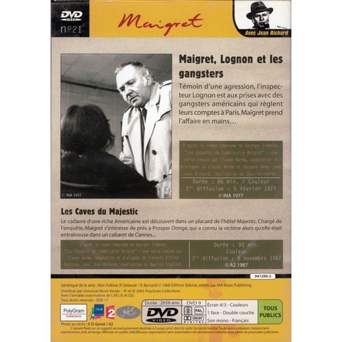 Les Meilleures Enquetes De Maigret  Avec Jean Richard :Maigret,Lognon Et Les Gangsters+ Les Caves Du Majestic